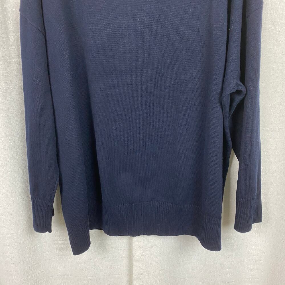 Talbots Dark Navy Blue Holiday Tree&Snowflake Crewneck Sweater Sz.2X NWT - Picture 11 of 13